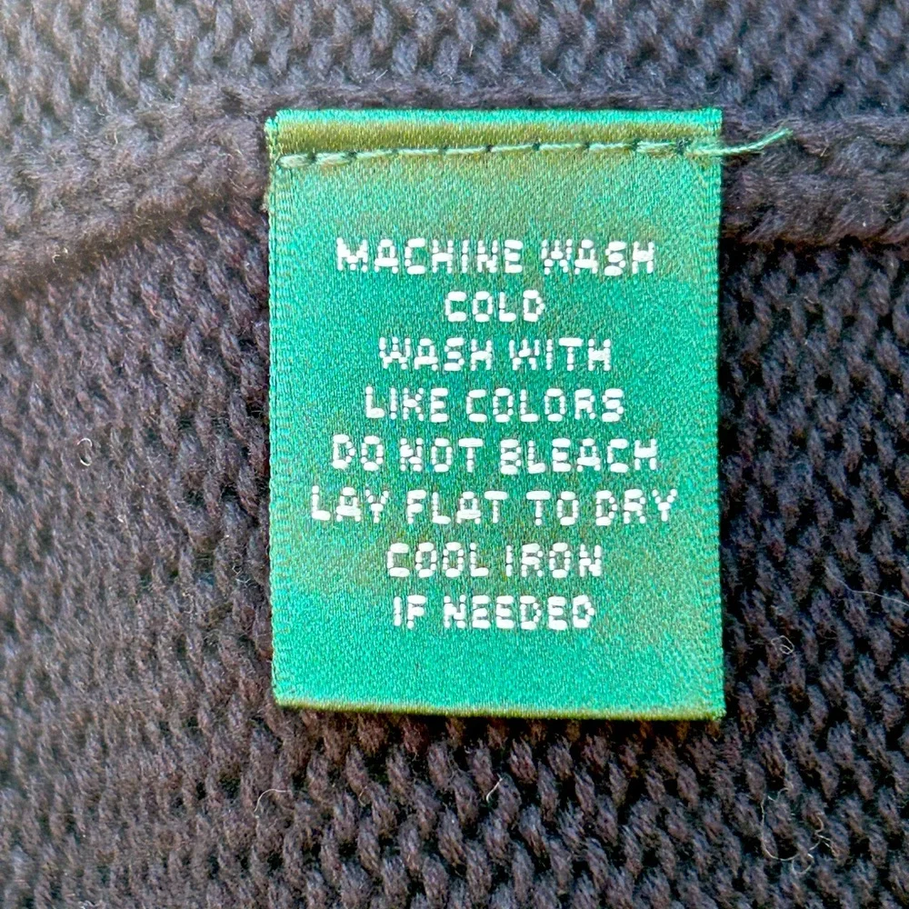 RALPH LAUREN sM zip cardigan-blk/gold details-💯cotton/canvas accents-looks NEW - Picture 4 of 5